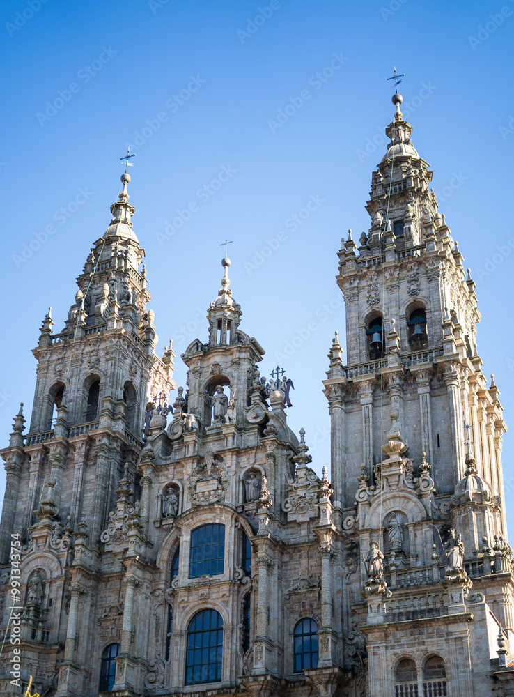 Naklejka premium Cathedral of Santiago de Compostela in Spain.