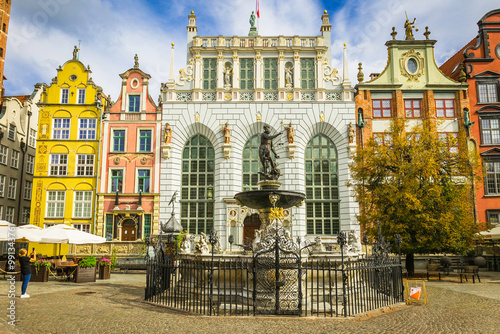 Neptune Fountain in Gdansk, Poland