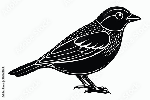 hepatic tanager bird-vector-silhouette B.eps