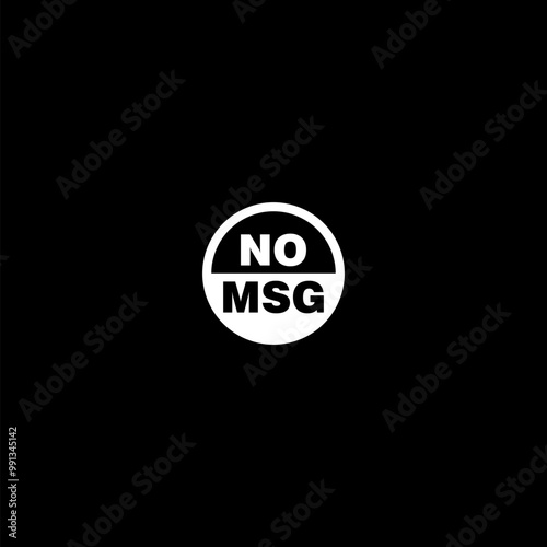 Contain no MSG mono sodium glutamate food icon isolated on dark background