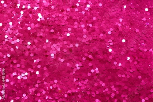  A vibrant pink glitter background adorned with numerous small pink glitter particles, creating a sparkling effect.