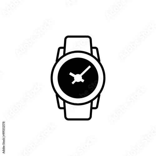 Wrist watch icon black color.