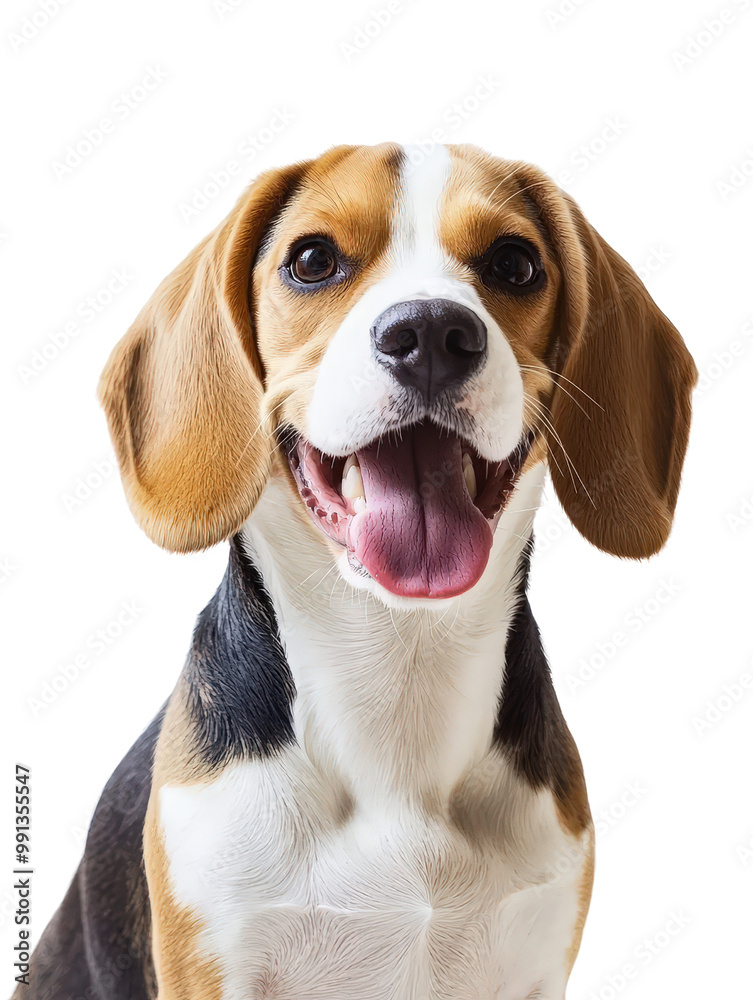 Joyful Beagle Dog on Isolated White Background Joyful Beagle Dog on Isolated White Background