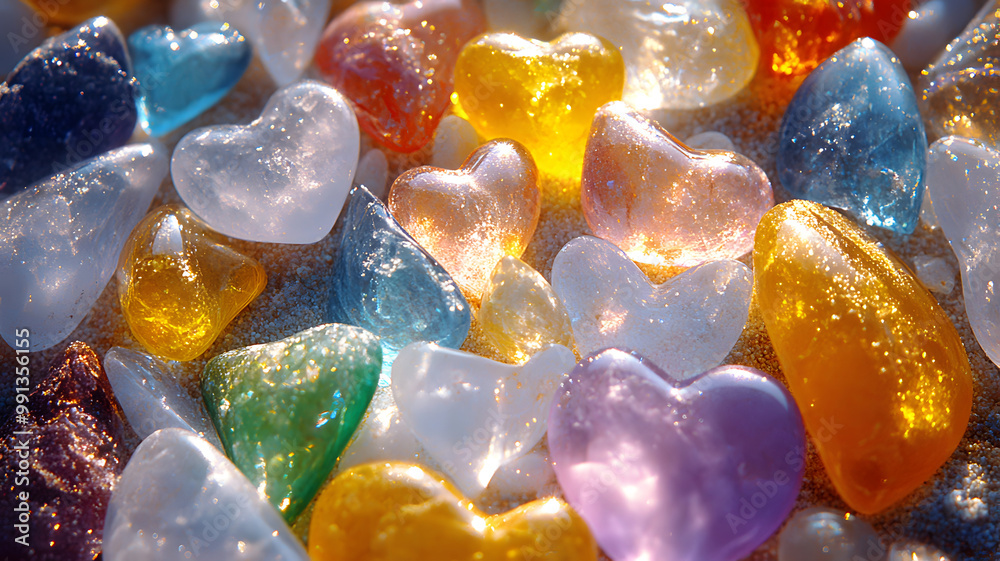 Many white pebbles, crystal rainbow stones, and shells are crystal clear, with round and smooth beads. Many white pebbles, crystal rainbow stones, and shells are crystal clear, with round and smooth beads.