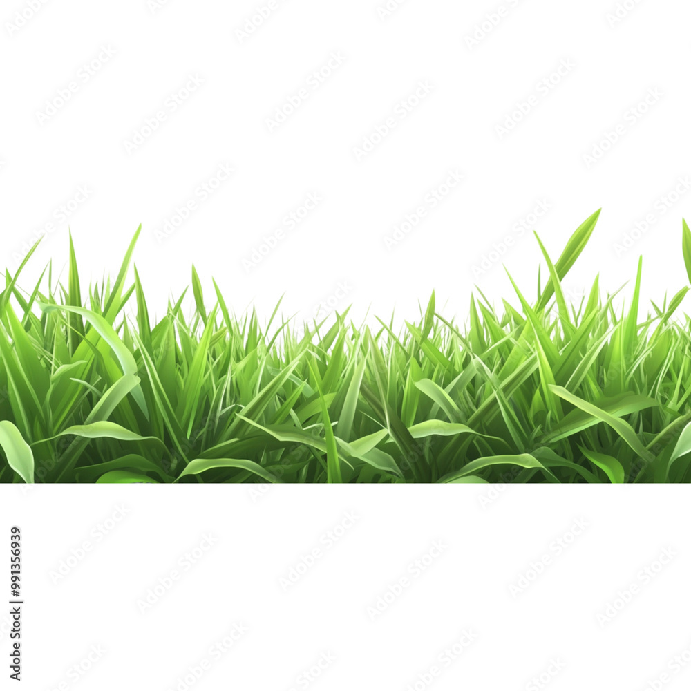 Lush green grass on a white background Lush green grass on a white background