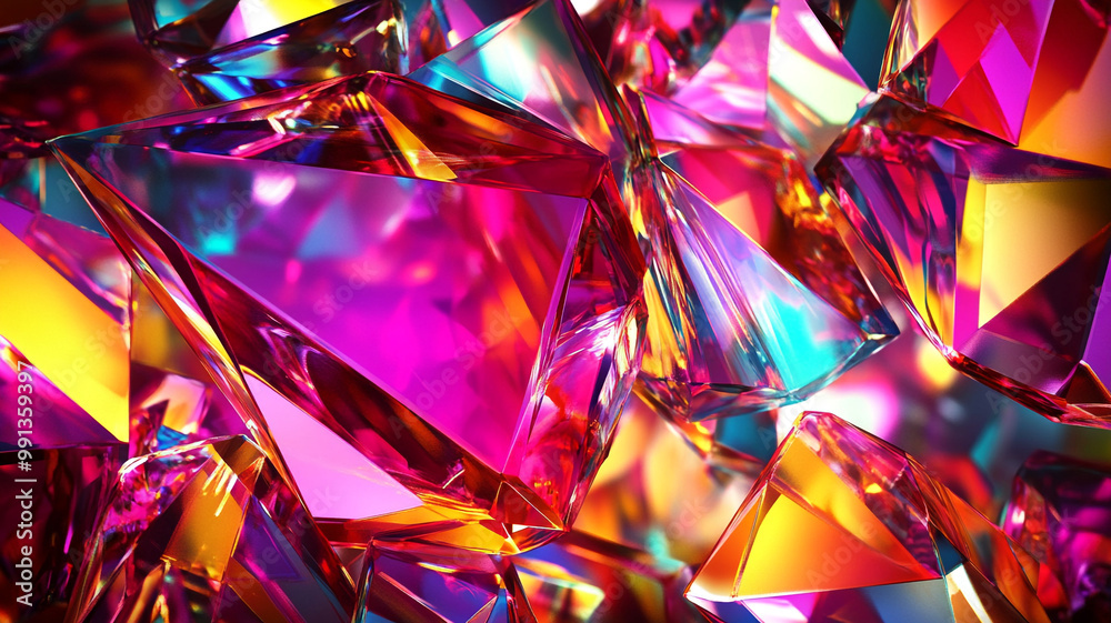 Vibrant Abstract Background with Jagged Shards Vibrant Abstract Background with Jagged Shards