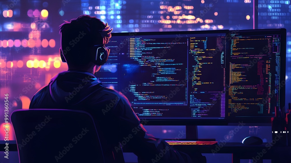 A developer training a machine learning model on a large dataset