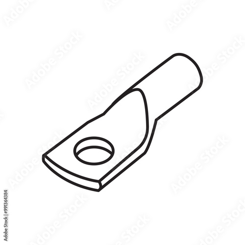 Uninsulated ring terminals on white background. Editable stroke icon.