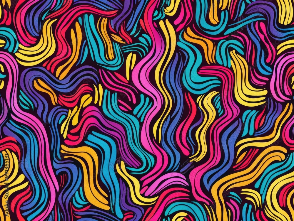 Vibrant, swirling design in a variety of bright colors Vibrant, swirling design in a variety of bright colors