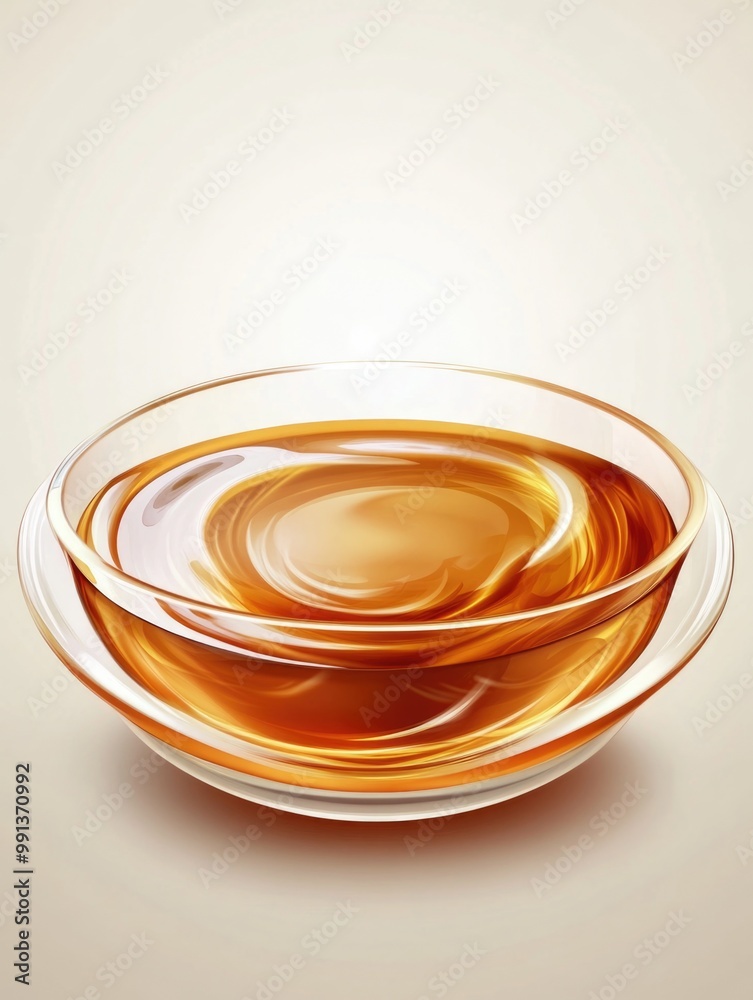 Φωτογραφία An artistic depiction of honey in a clear glass bowl, evoking warmth and sweetness