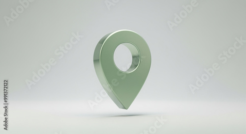 Location pin with technology icon in 3D design for navigation and mapping