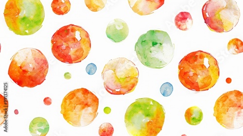 Watercolor colorful dots pattern