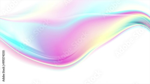 Abstract colorful light holographic liquid wave futuristic background. Seamless looping pastel retro motion design. Video animation Ultra HD 4K 3840x2160