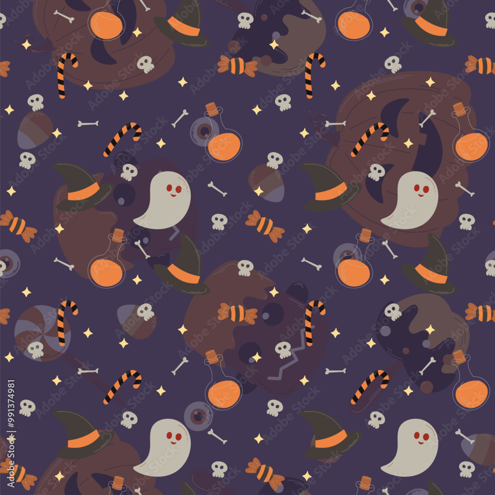 Halloween pattern in seamless style. Halloween pattern in seamless style.