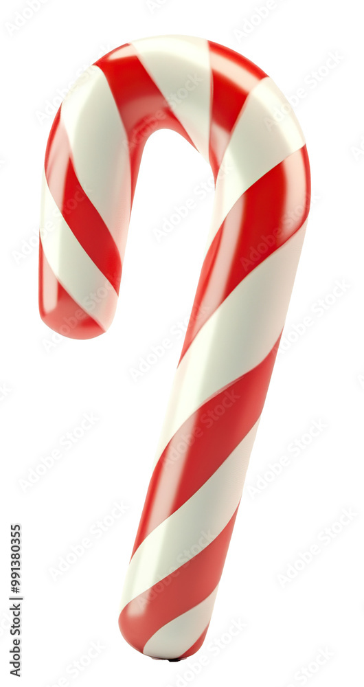 Fototapeta premium Christmas candy cane as element on transparent background