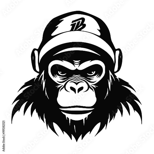 monkey  silhouette vector illustration  transparent background photo