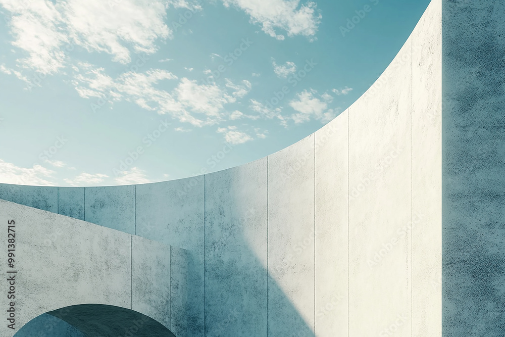Abstract 3d rendering minimalist style architectural space scene, Abstract 3d rendering minimalist style architectural space scene,