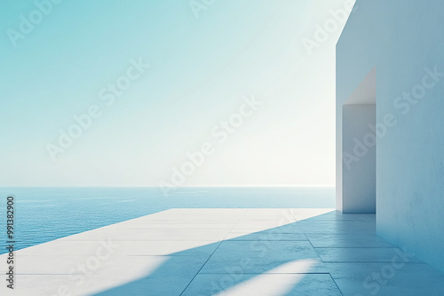 Abstract 3d rendering minimalist style architectural space scene,