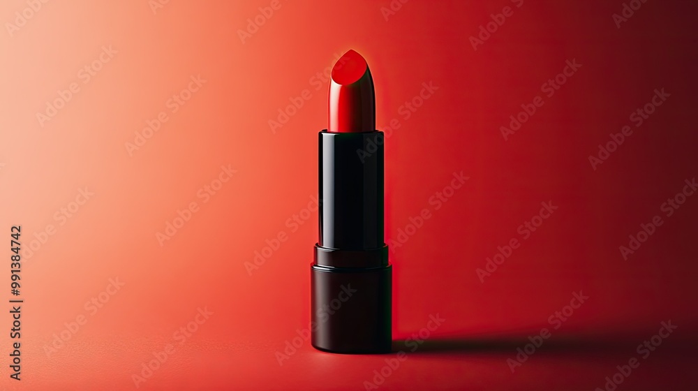 A lipstick with a bold shade and a subtle light effect, set against a plain background offering ample room for text. A lipstick with a bold shade and a subtle light effect, set against a plain background offering ample room for text.