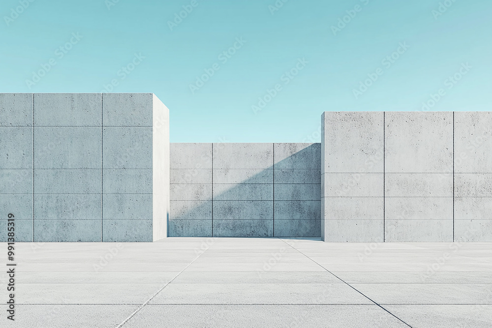 Fototapeta premium Abstract 3d rendering minimalist style architectural space scene,