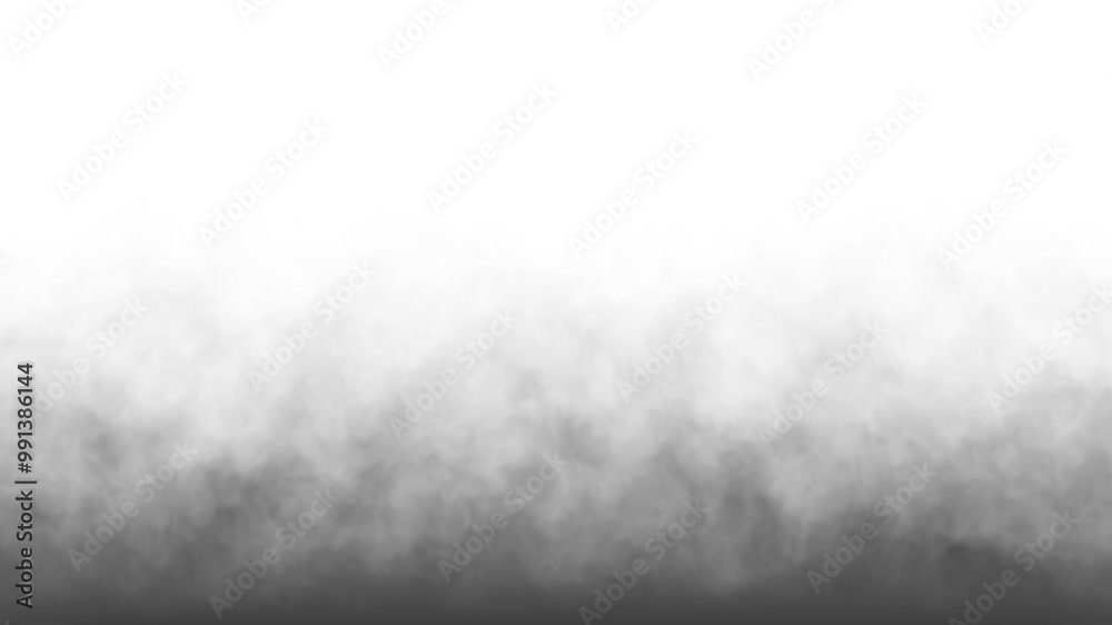 Black smoke, rising against a plain white background