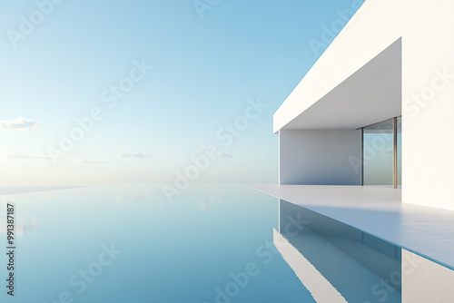 Abstract 3d rendering minimalist style architectural space scene,