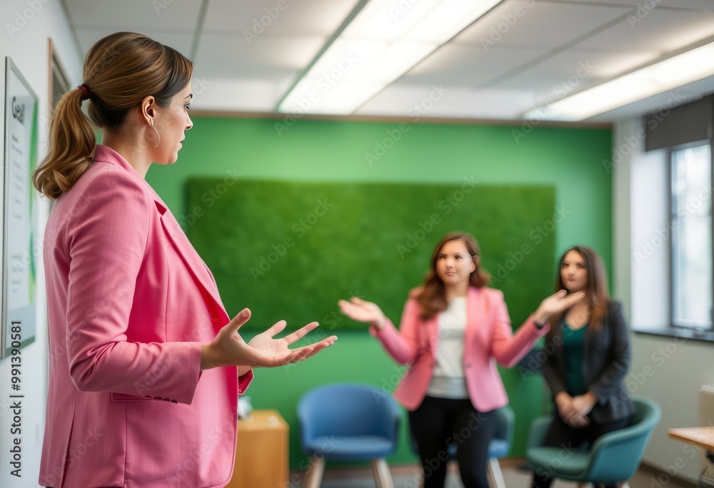Assertive Communicator The businesswoman in a pink suit jacket s Assertive Communicator The businesswoman in a pink suit jacket s