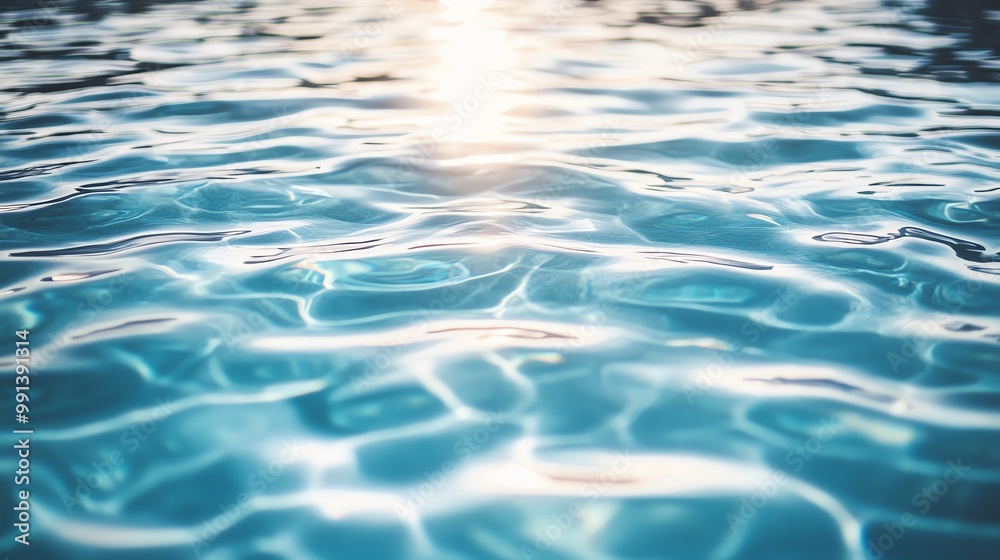Fototapeta premium A serene and reflective surface of water shimmering in the sunlight, creating a tranquil and peaceful ambiance.