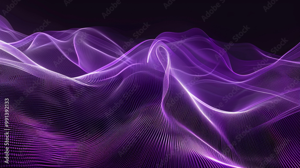 3d Abstract neon glowing minimalistic purple curved lines waves on black dark background. Futuristic digital modern pattern. Dynamic lines creative texture presentation concept 3d Abstract neon glowing minimalistic purple curved lines waves on black dark background. Futuristic digital modern pattern. Dynamic lines creative texture presentation concept