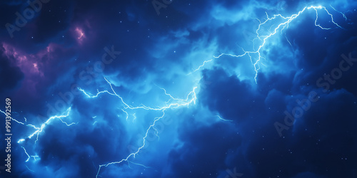 lightning in the night sky