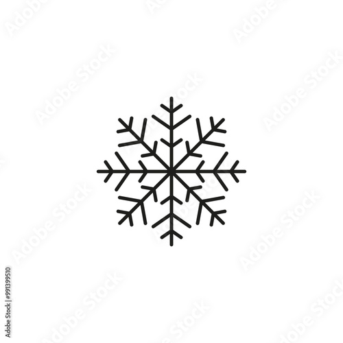Snowflake line icon. Winter, New Year, holiday. Christmas concept. Vector illustration can be used for topics like winter holidays, entertainment, Christmas