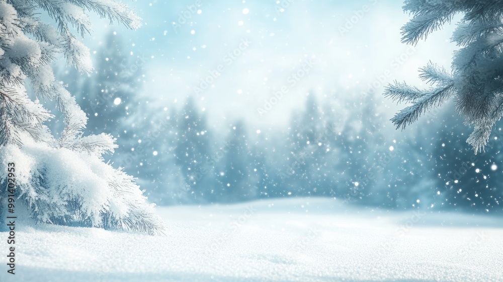 Christmas snow background with snowflakes falling gently on a peaceful winter landscape, creating a magical holiday feel Christmas snow background with snowflakes falling gently on a peaceful winter landscape, creating a magical holiday feel