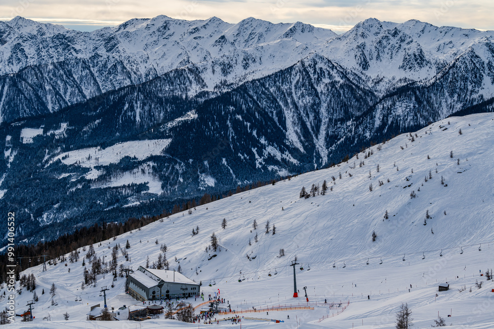 The ski resort Hochpustertal at Sillian. Here one meets a successful mixture of Austrian snow and runway quality combined with the Italian ease.