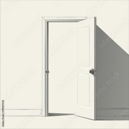 A half-open door