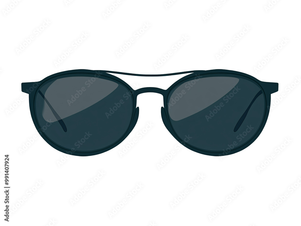 a black sunglasses with a white background