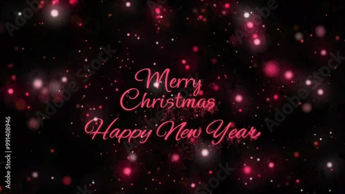 Wallpaper Mural Animation text merry Christmas Happy New Year with red sparkle particle on black background. Torontodigital.ca