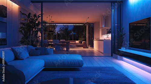 Home automation system with voice-activated controls  smart lighting  integrated security  and seamless technology for modern living