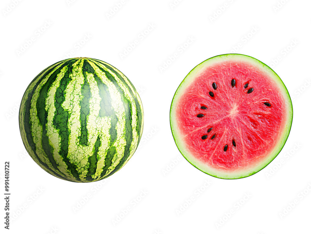 a watermelon and a slice of watermelon a watermelon and a slice of watermelon