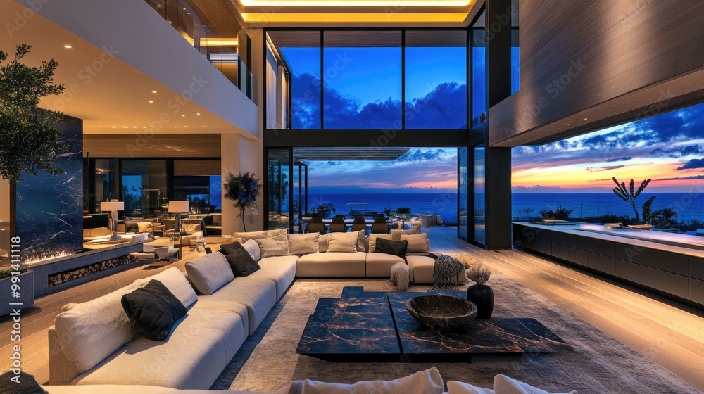 Luxury home with a sprawling open-plan design, high-end furnishings, and breathtaking panoramic views Luxury home with a sprawling open-plan design, high-end furnishings, and breathtaking panoramic views