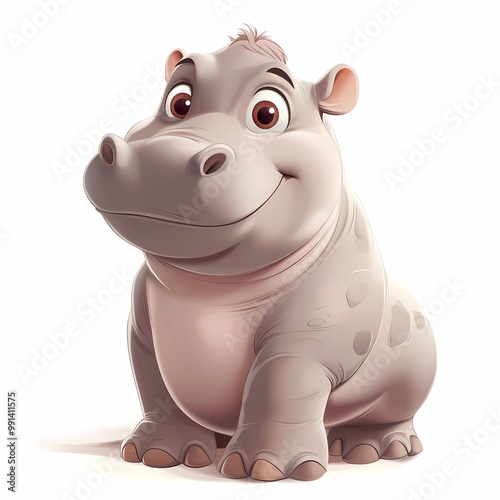 hippopotamus isolated on white