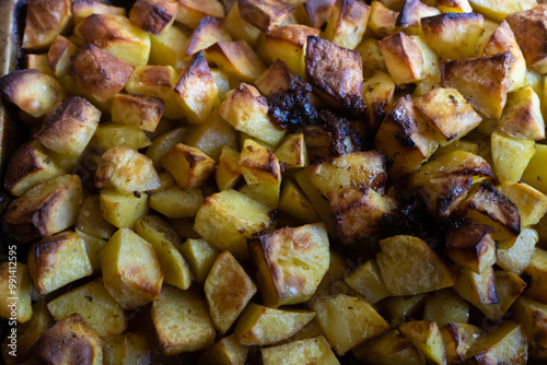 Close-up of golden-brown french fries with a crispy texture, homemeade popular fast food item. Food fail, meal background photo