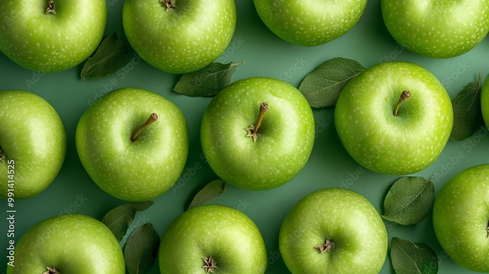 Verdant apple Overhead view of raw fruit and vegetable backdrops, as part of a predetermined assortment of wholesome, organic fresh vegetables Verdant apple Overhead view of raw fruit and vegetable backdrops, as part of a predetermined assortment of wholesome, organic fresh vegetables