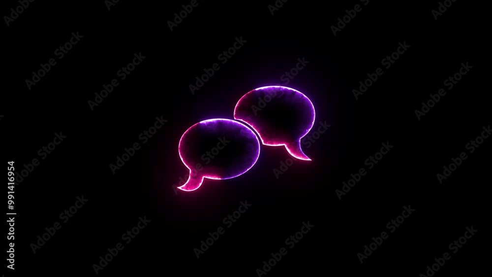 Speech balloon symbol icon glow neon fire symbol animation Speech balloon symbol icon glow neon fire symbol animation