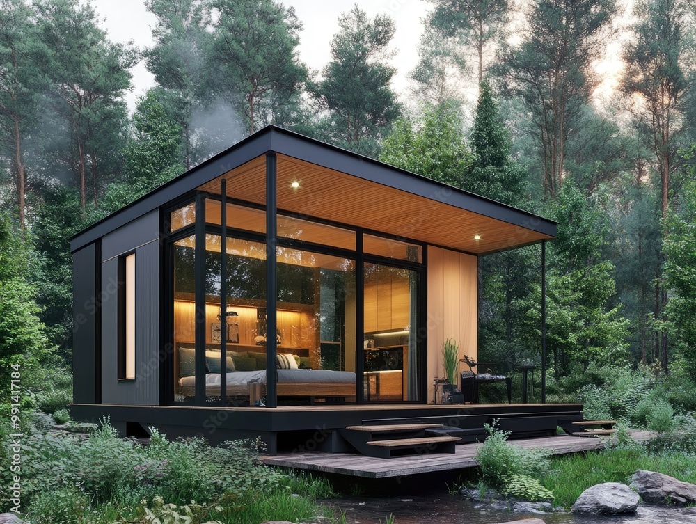 Tiny luxury home featuring high-tech amenities, compact design, minimalist interiors, and smart technology for modern living Tiny luxury home featuring high-tech amenities, compact design, minimalist interiors, and smart technology for modern living