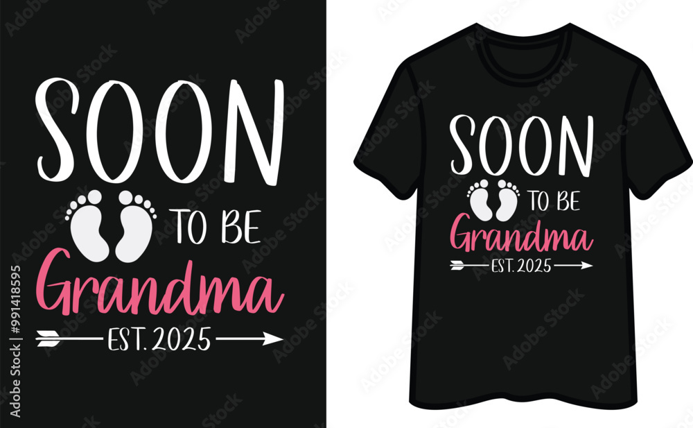 Obraz premium Soon To Be Grandma Est.2025. Father's Day T-Shirt Design
