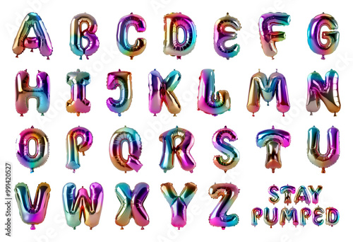 Multicolored Metallic Alphabet Balloon Set with 