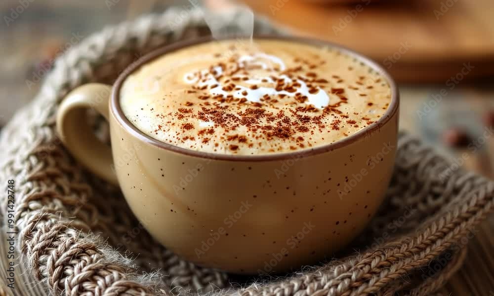 A cup of coffee with a brown lid and a white lid Video A cup of coffee with a brown lid and a white lid Video