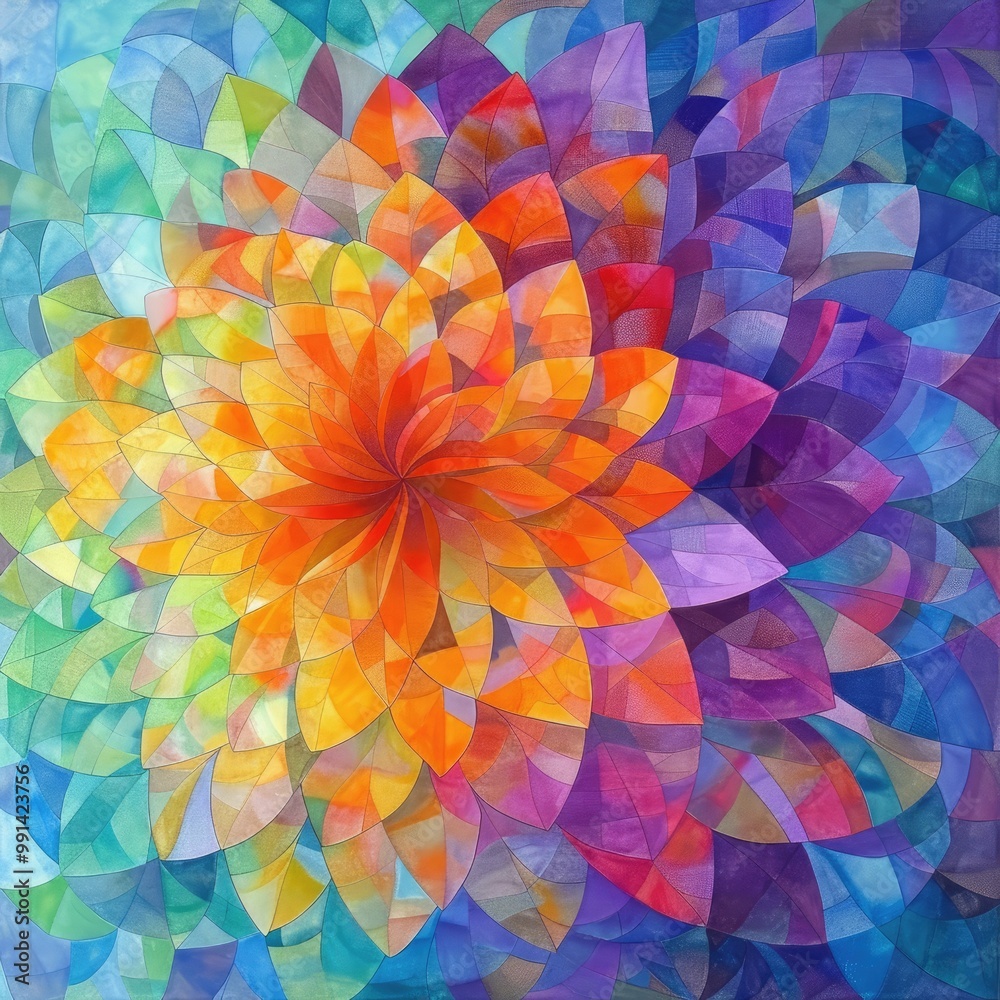 A vibrant abstract art piece symbolizing prosperity and abundance through colorful chaos A vibrant abstract art piece symbolizing prosperity and abundance through colorful chaos