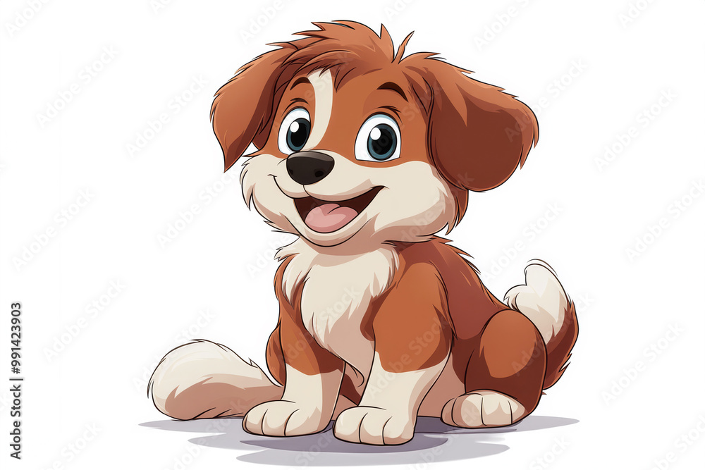 Obraz premium Funny Cartoon Dog Character for Kids’ Storybooks
