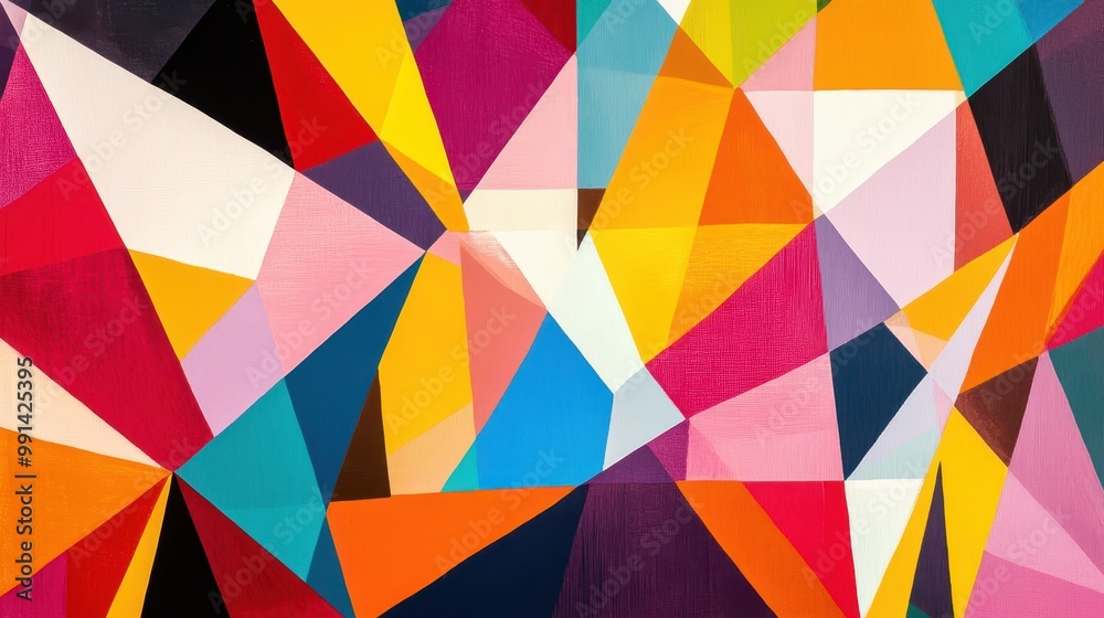 Abstract Geometric Painting with Vibrant Colors Abstract Geometric Painting with Vibrant Colors